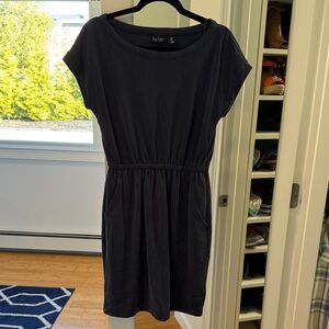 Nicole Miller navy blue Short Sleeve Elastic-Waist Dress